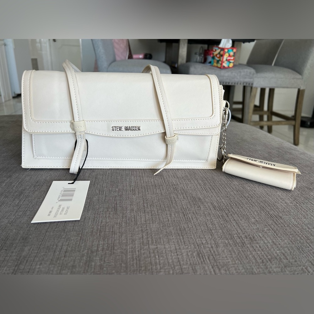 NWT Steve Madden White BMartine Shoulder Bag and Card Case - Picture 2 of 10